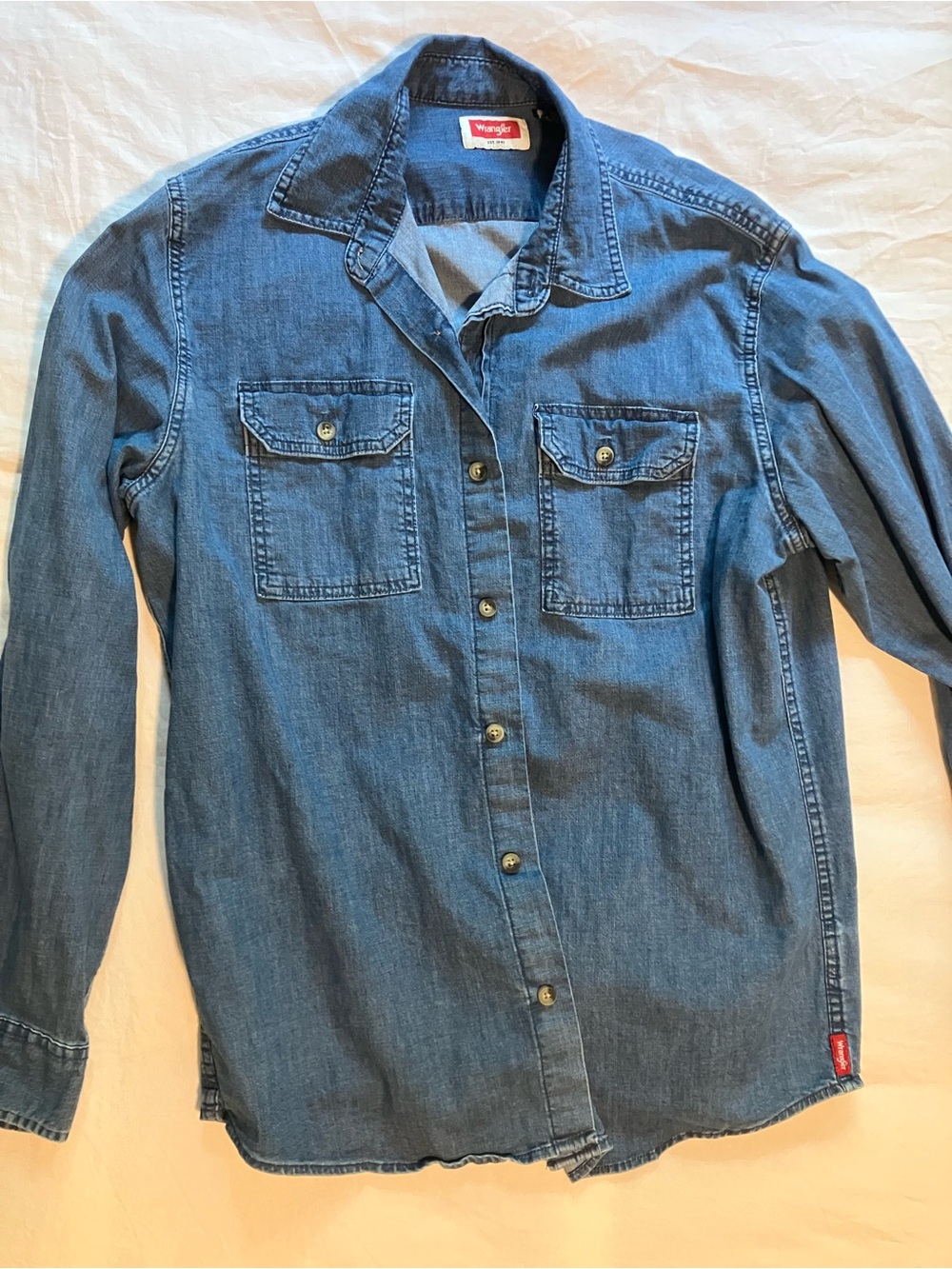 Wrangler Men's Indigo Denim Button-Front Shirt